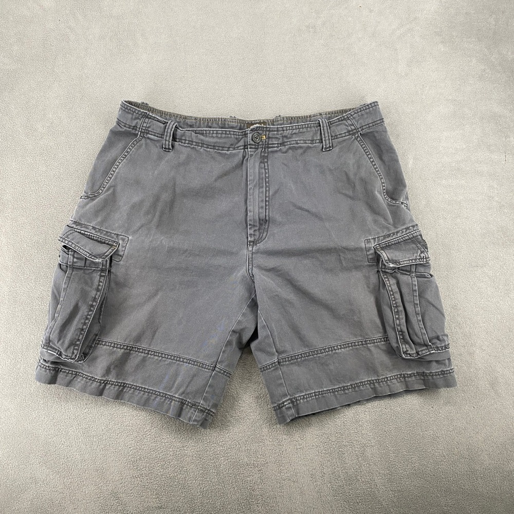 Timberland Mens Gray Cotton Twill Cargo Shorts Relaxed Fit Size 40